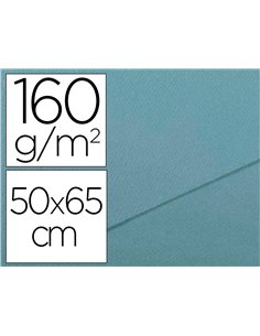 Papier dessin canson feuille mi-teintes n 490 grain gelatine haute teneur coton 160g 50x65cm unicolore bleu.