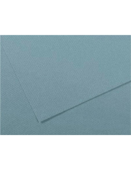 Papier dessin canson feuille mi-teintes n 490 grain gelatine haute teneur coton 160g 50x65cm unicolore bleu.