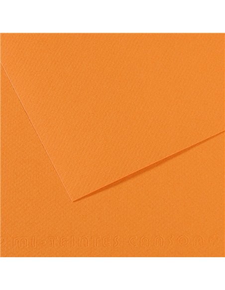 Papier dessin canson feuille mi-teintes n 384 grain gelatine haute teneur coton 160g 50x65cm unicolore saumon.