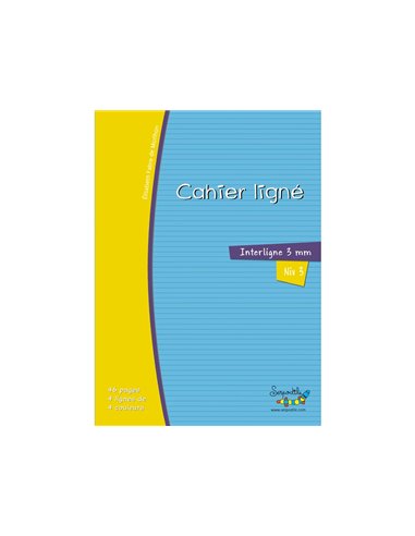 Cahier hamelin serpodile 21x29.7 cm a4 48 pages double ligne 3mm niveau 3.
