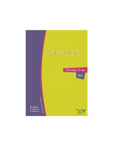 Cahier hamelin serpodile 21x29.7 cm a4 48 pages double ligne 5mm niveau 2.