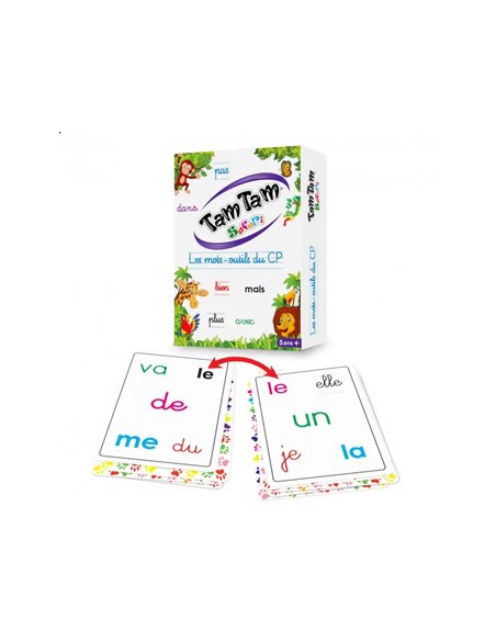 Jeu interdacta tam tam safari les mots-outils du cp 52 cartes + 2 lexiques.