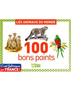 Bon point editions lito animaux du monde texte pedagogique au verso 61x82mm boite 100 unites.