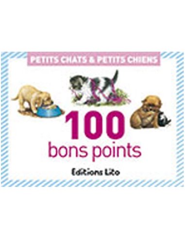 Bon point éditions lito petits chats & petits chiens texte pédagogique au verso 61x82mm boîte 100 unités.