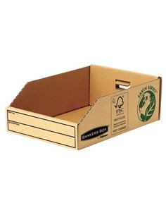 Plateau en carton Fellowes Bankers Box Earth 200 mm - Assemblage manuel - Carton recyclé certifié FSC - Marron