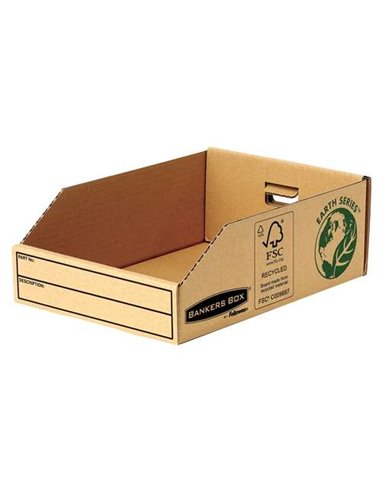Plateau en carton Fellowes Bankers Box Earth 200 mm - Assemblage manuel - Carton recyclé certifié FSC - Marron