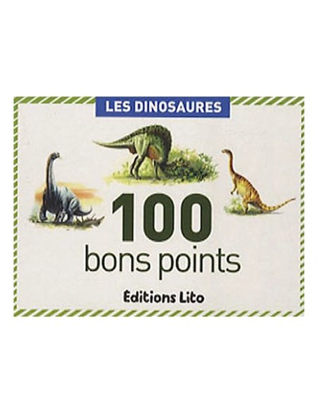 Bon point éditions lito dinosaures texte pédagogique au verso 61x82mm boîte 100 unités.