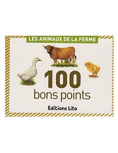 Bon point éditions lito animaux ferme texte pédagogique au verso 61x82mm boîte 100 unités. 2