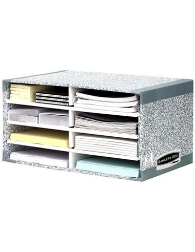 Trieur de bureau Fellowes Bankers Box - Fastfold à monter soi-même - Carton recyclé certifié FSC - Gris