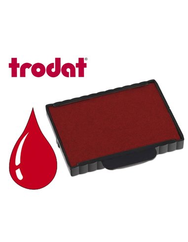 Cassette encrage trodat 6/57a pour tampon metal line 5207/5470 taille empreinte 60x40mm coloris rouge.