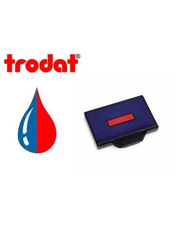 Cassette encrage bicolore trodat 6/58/2 pour tampon encreur 5480 coloris bleu/rouge.