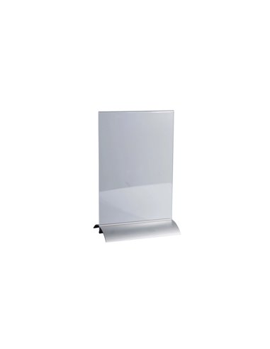 Porte-visuel exacompta acrylique vertical a5 socle aluminium coloris cristal.
