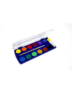 Aquarelles scolaires Pelikan - 12 couleurs - Aquarelle scolaire F355 - Boîte de 12 couleurs + 1 pinceau - Faciles à diluer - Rés