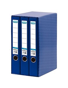Elba Rado Top Module de 3 classeurs à levier A4 - Dos 50 mm - Couverture extérieure en plastique - Intérieur papier - Bleu