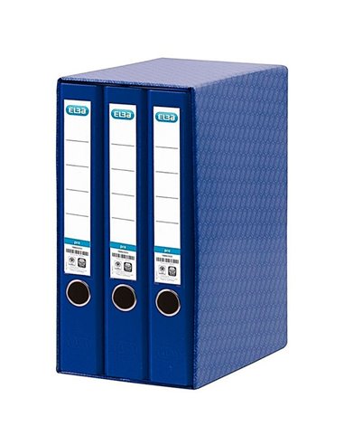 Elba Rado Top Module de 3 classeurs à levier A4 - Dos 50 mm - Couverture extérieure en plastique - Intérieur papier - Bleu