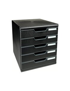 Module classement exacompta modulo ecoblack 5 tiroirs a4+ 350x288x320mm coloris noir. 2