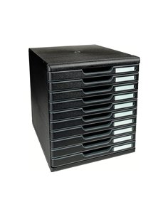 Module classement exacompta modulo ecoblack 10 tiroirs a4+ 350x288x320mm coloris noir. 2