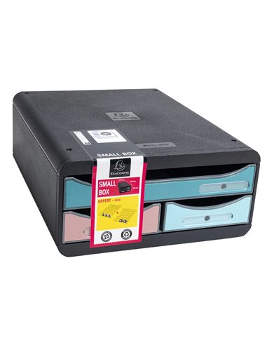 Module classement exacompta small box skandi 3 tiroirs coloris assortis.