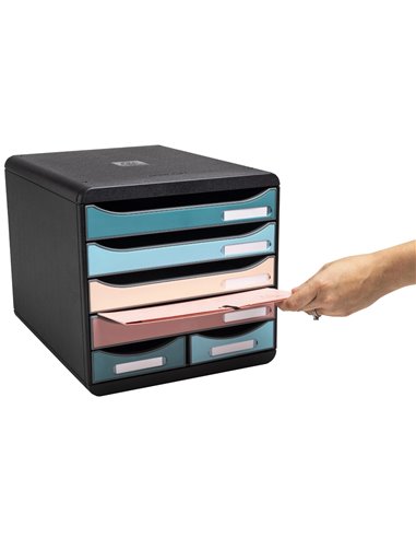 Module classement exacompta big box maxi skandi 6 tiroirs coloris assortis.