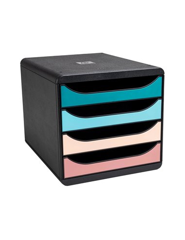 Module classement exacompta big box skandi 4 tiroirs coloris assortis.