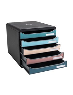 Module classement exacompta big box plus skandi 5 tiroirs coloris assortis.