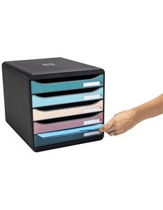 Module classement exacompta big box plus skandi 5 tiroirs coloris assortis. 2