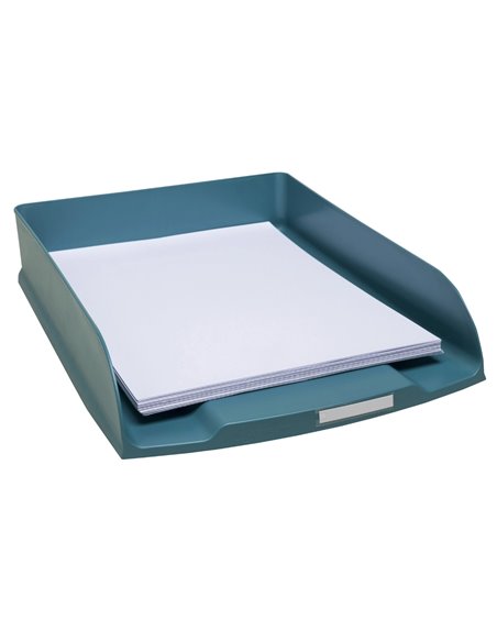 Corbeille courrier exacompta combo styli skandi a4+ superposable verticale/escalier coloris bleu pacifique.