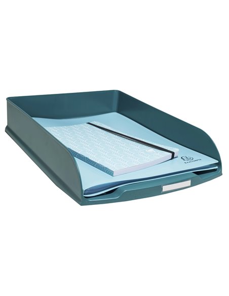 Corbeille courrier exacompta combo styli skandi a4+ superposable verticale/escalier coloris bleu pacifique.