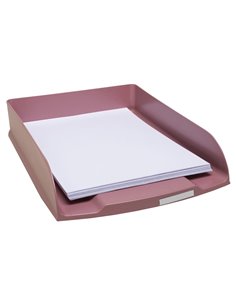 Corbeille courrier exacompta combo styli skandi a4+ superposable verticale/escalier coloris vieux rose. 2