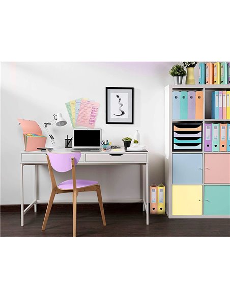 Porte revues exacompta mag-cube pour documents a4 pastel mauve pastel.