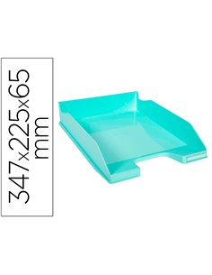 Corbeille a courrier exacompta combo midi pour documents a4 vert pastel glossy.