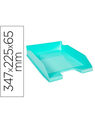 Corbeille a courrier exacompta combo midi pour documents a4 vert pastel glossy.