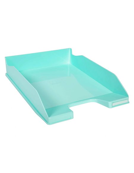 Corbeille a courrier exacompta combo midi pour documents a4 vert pastel glossy.
