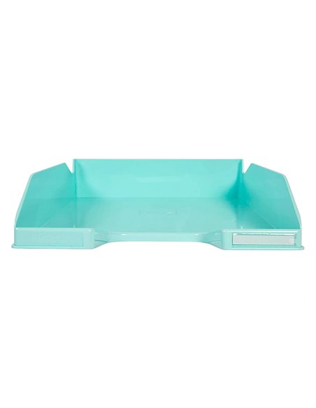 Corbeille a courrier exacompta combo midi pour documents a4 vert pastel glossy.