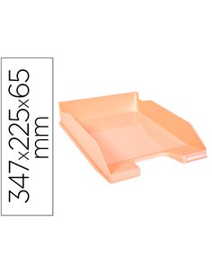 Corbeille a courrier exacompta combo midi pour documents a4 pastel corail glossy.