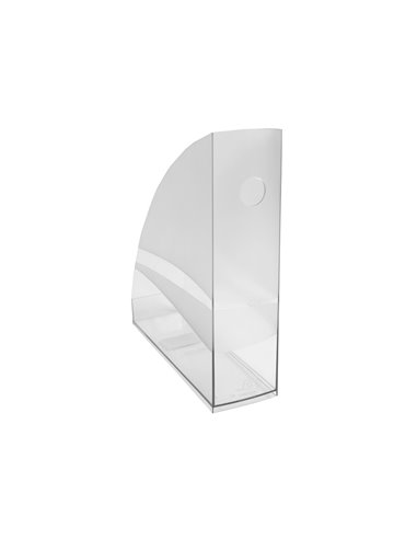 Porte-revues exacompta mag-cube office cristal a4+ oeillet de prehension coloris transparent.