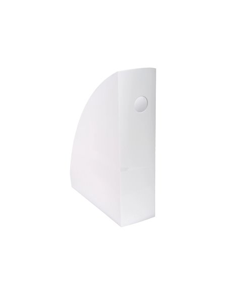 Porte-revues exacompta mag-cube office a4+ oeillet de prehension coloris blanc.