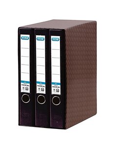 Elba Rado Top Module de 3 classeurs à levier A4 - Dos 50 mm - Couverture extérieure en plastique - Intérieur papier - Noir