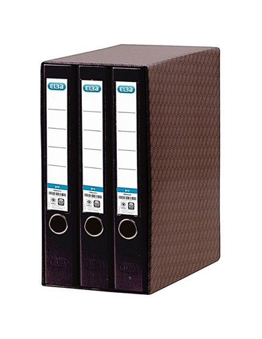 Elba Rado Top Module de 3 classeurs à levier A4 - Dos 50 mm - Couverture extérieure en plastique - Intérieur papier - Noir