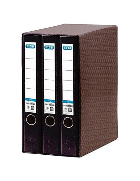 Elba Rado Top Module de 3 classeurs à levier A4 - Dos 50 mm - Couverture extérieure en plastique - Intérieur papier - Noir