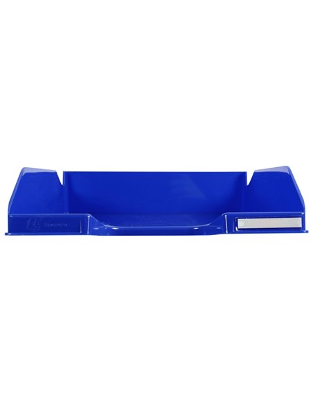 Corbeille courrier exacompta midi-combo iderama superposable verticale/escalier coloris bleu royal brillant.