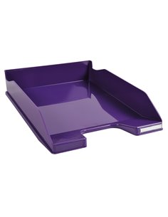 Corbeille courrier exacompta midi-combo iderama superposable verticale/escalier coloris violet brillant.