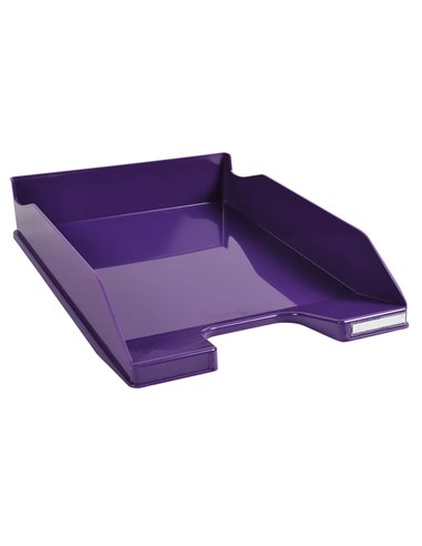 Corbeille courrier exacompta midi-combo iderama superposable verticale/escalier coloris violet brillant.