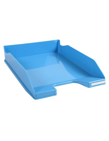 Corbeille courrier exacompta midi-combo iderama superposable verticale/escalier coloris turquoise brillant.