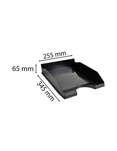Corbeille courrier exacompta ecotray ecoblack a4+ superposable verticale/escalier coloris noir.