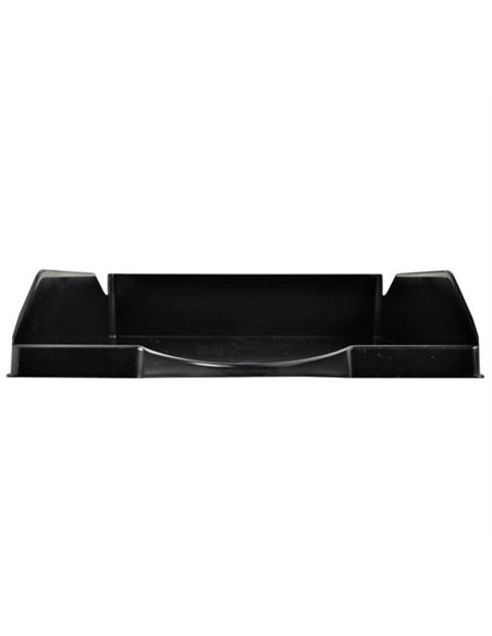 Corbeille courrier exacompta ecotray ecoblack a4+ superposable verticale/escalier coloris noir.