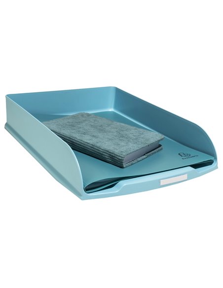 Corbeille courrier exacompta combo styli skandi a4+ superposable verticale/escalier coloris bleu givre.