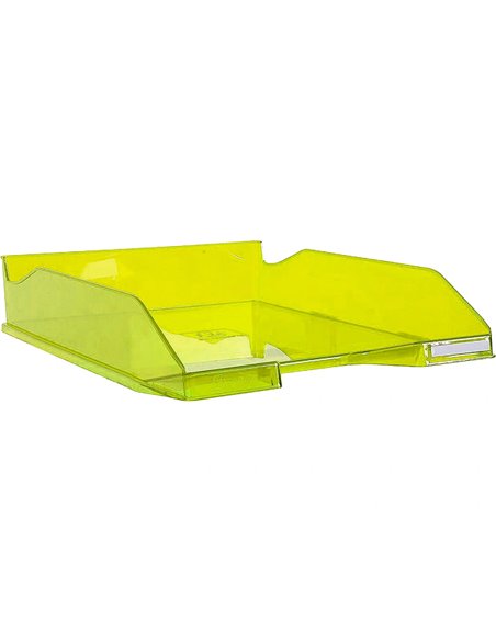 Corbeille a courrier exacompta combo midi aquarel polystyrene 347x255x244mm coloris translucides assortis set 4 unites.