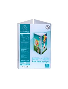 Porte-visuel exacompta triptyque acrylique a5 vertical coloris cristal. 2