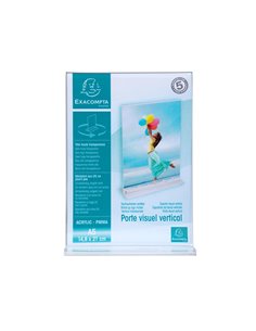 Porte-visuel exacompta acrylique droit vertical a5 coloris cristal. 2